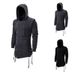 "Men's Dark Zip-Up Hoodie With Kangaroo Pocket - Oversized Fit Cotton Blend Streetwear For Casual Wear (Black, Dark Grey)"_viptrois.com