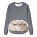 Autumn And Winter Fleece Sweater Men's And Women's Round Neck Pullover Loose Thickened Lamb Fleece Warm Inner Top Solid Color Sweater_viptrois.com