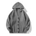 Men's Korean Style Hooded Cardigan – Trendy College Casual Sweater (White/Grey/Black)_viptrois.com