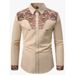 Men's Clothing Symmetrical Printed Shirt Cuban Collar Casual Short Sleeved Lapel Shirts_viptrois.com