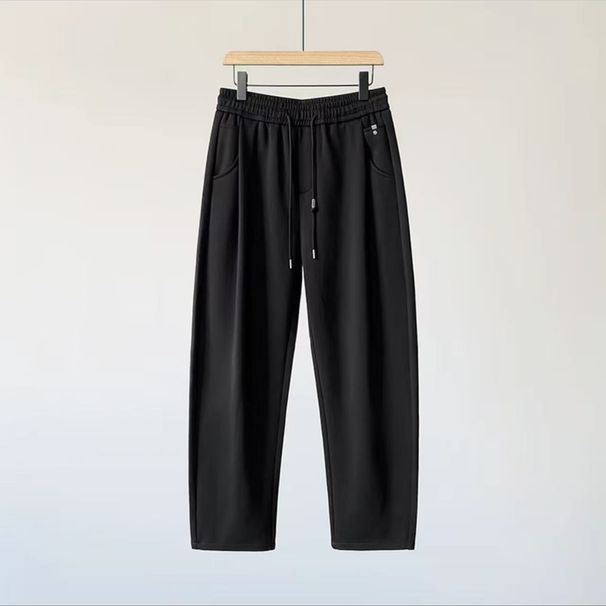 High-Quality Solid Color Scimitar Autumn Winter New Men's Loose Trendy Sweatpants Couple Versatile Casual Long Pants_viptrois.com