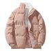 Double-Sided Wear Fleece-Lined Thickened For Men And Women Couples Warm Cotton Coat Stand Collar Loose Casual Puffer_viptrois.com