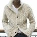 Loom 2024 Autumn Winter European American Men Solid Color Knitted Jacket Cross-border Men's Clothing Cardigan Plus_viptrois.com
