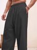 Men's Clothing European And American Men's Linen Straight Loose Pants Solid Color Casual Lace Wide Leg Beach Pants_viptrois.com