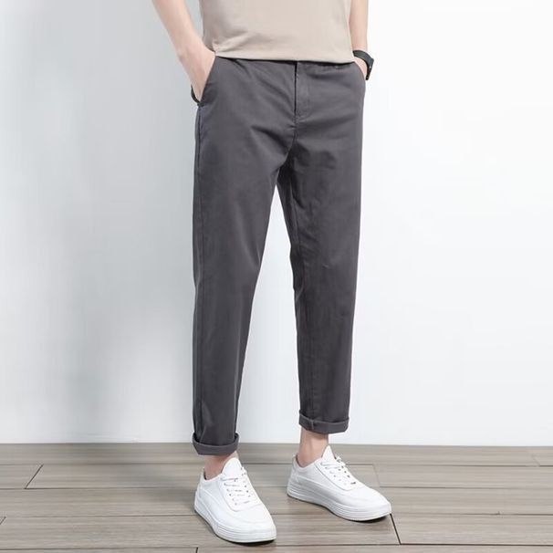 Men's Slim Straight Leg Casual Trousers Pure Cotton Loose Fit Versatile Light Business Style Trendy New Arrival_viptrois.com