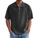 Men's Clothing Spring And Summer Loose Texture Polo Shirt Retro Lapel T Shirt Breathable Men's Short Sleeved Shirt_viptrois.com