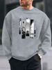 Men's Loose Casual Fashionable Landscape Pattern Printed Round Neck Long Sleeved Sweatshirt For Autumn And Winter_viptrois.com