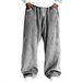 Men's Casual Corduroy Pants Straight Fit Comfortable Elastic Waistband Solid Color Trousers For Autumn Winter_viptrois.com