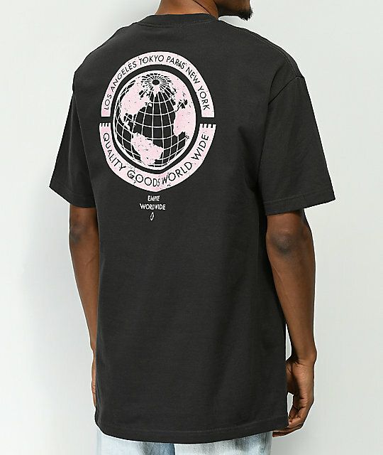 Empyre Mens Worldwide Washed Black(Charcoal) Tee Shirt New M, L, 3XL_viptrois.com