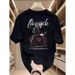 Trendy Pure Cotton Short Sleeve T-Shirt 220g For Young Men And Women Motorcycle Print Summer Top Instagram Worthy Style_viptrois.com