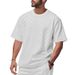 Summer Men's Checkerboard Loose Drop Shoulder Round Neck Simple Casual Sports Short Sleeve T-Shirt_viptrois.com