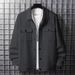 Men's Clothing Spring And Autumn Men's Casual Jacquard Small Plaid Loose Coat Shirt_viptrois.com