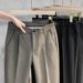 Men's Slim Fit Woolen Trousers High End Business Casual Style Straight Leg Cropped Dress Trousers for Spring Autumn And Winter_viptrois.com