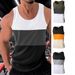 "Men's Slim Fit Workout Tank Top - Breathable Polyester Sleeveless Gym Vest With Striped Design For Summer Sports & Casual Wear"_viptrois.com