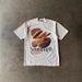 Heavyweight Pure Cotton Men's T-Shirt Loose Short-Sleeved Bread Print Couple Oversized Cut For Men And Women 250g_viptrois.com