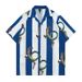 Men's Clothing Summer New Vintage Hong Kong Style Retro Striped Men And Women's Trendy Short Sleeved Shirt Versatile Button Down Cardigan_viptrois.com