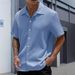 Men's Clothing Men's Shirt Summer New Men's Solid Color Short Sleeve_viptrois.com
