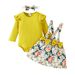 Babies' Clothes Autumn And Winter Baby Suspender Skirt Suit Baby Long-sleeved Romper Flower Bow Suspender Skirt_viptrois.com