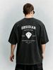 Vintage Washed Double-Sided Print Globe Arch Letter Slogan Heavyweight 230g Cotton T-Shirt Men's Casual Streetwear Tee_viptrois.com