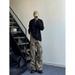 American Style Camouflage Men's Autumn Hip-Hop Loose Straight Jeans Cargo Parachute Pants_viptrois.com