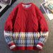 Fair Island Christmas Knitted Sweater Men's Twist Retro Lazy Style Autumn And Winter Wear Inside And Outside_viptrois.com