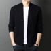 1 Fashionable Middle-aged Men's Commuting Casual Spring And Autumn Knitted Thick Cardigan Sweater Straight Loose Coat_viptrois.com