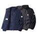 Men's Fleece Stand Collar Jacket, Windproof & Water-Resistant Zip-Up Winter Coat With Thick Polar Fleece Lining, Multi-Pocket Outdoor Sportswear_viptrois.com