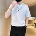 Summer Five-quarter-sleeved T-shirt Loose Short-sleeved Ins Trendy Brand Half-sleeved 2025 New Men's Top Summer Clothes T-shirt_viptrois.com