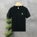 2025 Summer Simple Small Embroidery Short Sleeve T-Shirt Men's Trend Brand Half Sleeve Men's Crew Neck Casual Solid Color T-Shirt_viptrois.com
