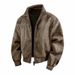 2027 Fashion American Style Vintage Men Lapel Long Sleeve Waterproof Wear-Resistant Zipper PU Leather Jacket S-3XL_viptrois.com