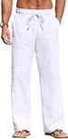 2025 Men's Linen Casual Long Pants, Large-sized Loose Drawstring Pocket Beach Pants For Men_viptrois.com