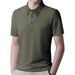 Summer Men's Ice Silk T-shirt, Thin Breathable Lapel Short-sleeved Business Casual Versatile Top_viptrois.com