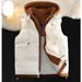 Youth Winter Hooded Vest – Thick Cotton Sleeveless Jacket, Fake Two-Piece Design (White/Black/Caramel/Brown/Red, L-5XL)_viptrois.com