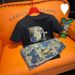 Men's Clothing Factory Direct Sales Goods Men's Summer Embroidered Bear Short-sleeved Shirt Shorts Suit Trendy Fashion New Two-piece Suit_viptrois.com