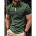 Men's Clothing Golf Shirt Zipper Polo Shirt Casual Short Sleeve Summer Street Wear_viptrois.com