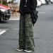 Men's Retro Trendy Casual Trousers High Street Style Loose Straight Leg Wide Leg Multi Pocket Cargo Pants Versatile_viptrois.com