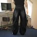 Cross Border American High Street Retro Street Fashion Black Loose Wide Leg Straight Casual Jeans_viptrois.com