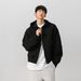 Men's Heavyweight Cleanfit Hooded Zip-Up Sweatshirt - Oversized Streetwear Jacket For Winter & Spring (Gray/Black)_viptrois.com