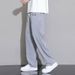 Mesh Ice Silk Pants, Men's Summer Thin, Breathable, Loose, Wide-leg Pants With A Good Drape, Summer Sporty, Patchwork Casual Long Pants_viptrois.com