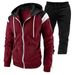 Men's Clothing Men's Fashion Trend Zipper Cardigan Hooded Sweater Suit Autumn And Winter Two Piece Splicing Sportswear_viptrois.com