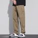 Men's Trendy Straight Leg Cargo Pants Spring/Autumn Fleece Lined Pure Cotton Loose Fit Casual Wide Leg Winter Style_viptrois.com