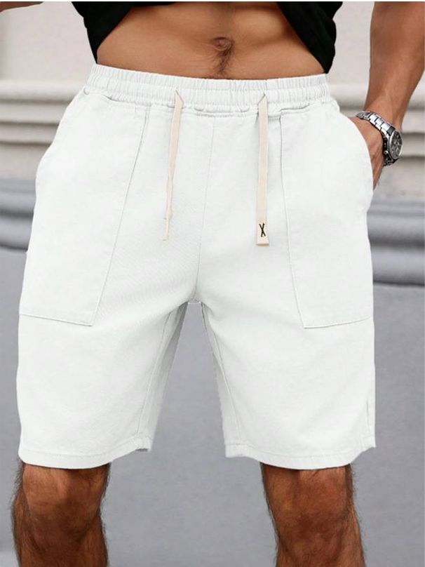 Men's Casual Stretch Denim Jeans Solid Color Five Point Shorts Loose Fit Summer New_viptrois.com
