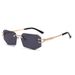 New Fashion Men's Trendy Frameless Women's Polygonal Cut Edge Sunglasses_viptrois.com
