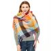 Unisex Autumn-winter thickened loop yarn coarse fringe colorful plaid braid scarf women's shawl_viptrois.com