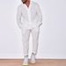 Men's Clothing Sports Suit Men's Linen Autumn Casual Suit Long Sleeved Fashion Workwear Trousers Foreign Trade Two Piece Set_viptrois.com