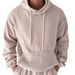 Men's Corduroy Hooded Sweatshirt - Casual Pullover With Large Pockets For Autumn Winter, Home & Sports Wear_viptrois.com