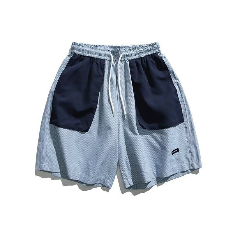 Men's Clothing Men's Large Pocket Design Short Sleeved Shirt Contrasting Shorts Two Piece Suit_viptrois.com