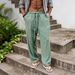 Breathable Linen Cotton Men's Pants – Loose-Fit Casual Straight Leg Trousers For Summer (S-5xl, 10 Colors)_viptrois.com