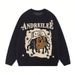 Cartoon Graphic Knit Sweater – Unisex Streetwear Pullover With Playful Print (Black, S-XL)"_viptrois.com