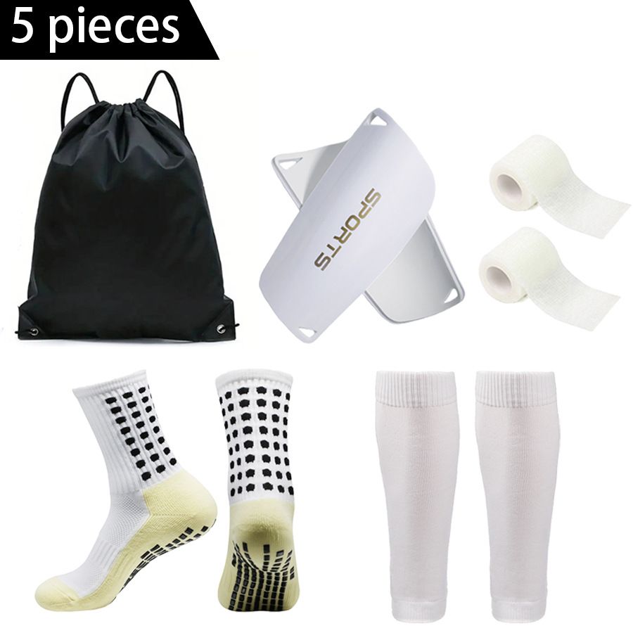 Professional Sports Training Set Non Slip Football Socks Shin Guards Calf Bandage Socks Drawstring Sports Backpack_viptrois.com
